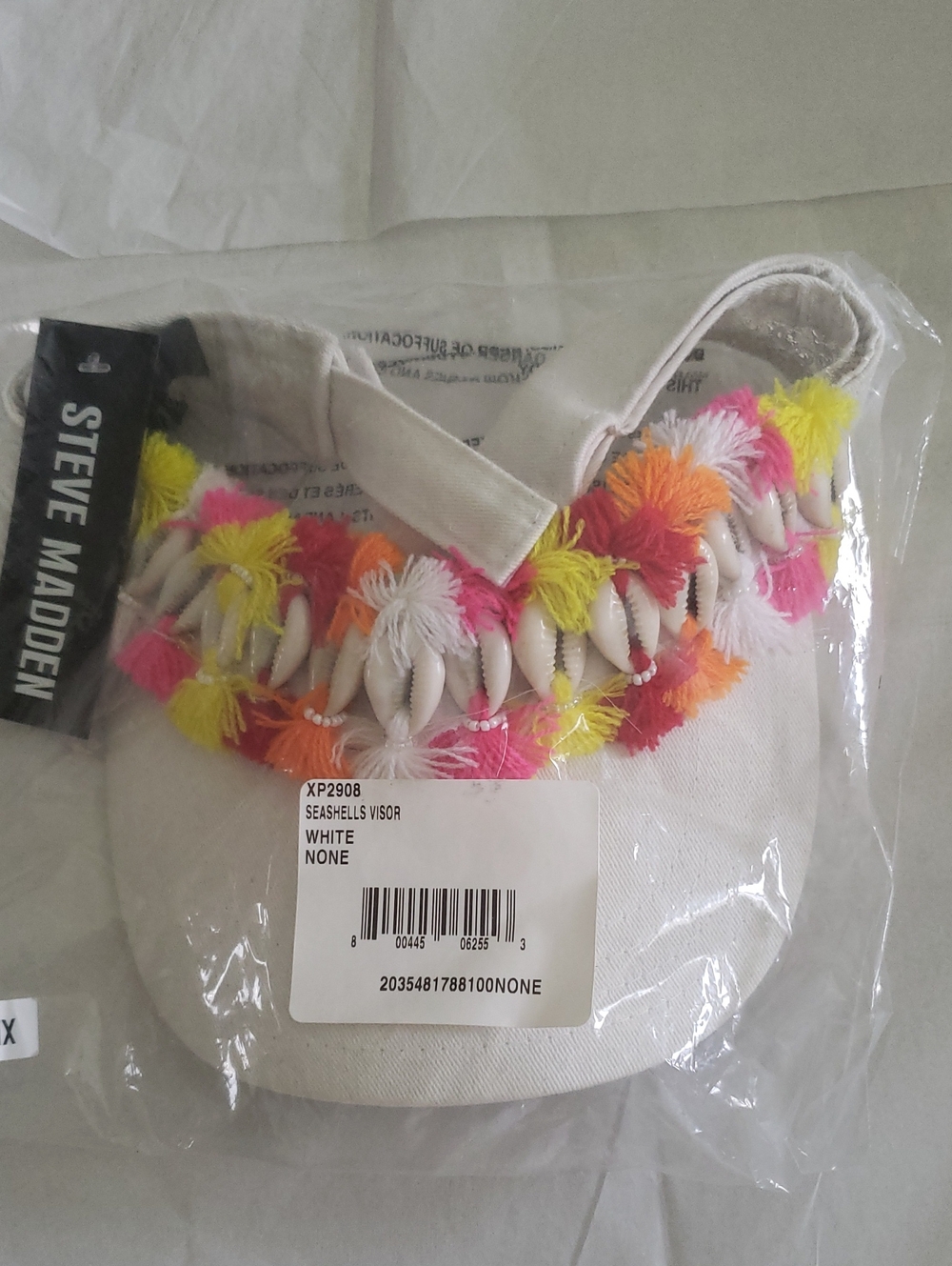 Steve Madden NEW VISOR Seashell WHITE NWT Women's Gift! - Picture 3 of 15